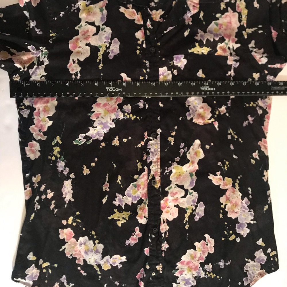 Lauren Ralph Lauren Black and Pink 3/4 Sleeve Button Up Shirt** - Picture 5 of 9